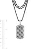 Thumbnail Image 4 of Dog Tag Double Chain Pendant in Solid Stainless Steel with Grey Ion Plate - 22&quot;