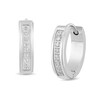 0.145 CT. T.W. Diamond Huggie Hoop Earrings in Stainless Steel