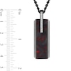 0.10 CT. T.W. Diamond and Carbon Fibre Rectangle Pendant in Stainless Steel with Black Ion Plate - 24”