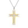 Diamond Accent Cross in Stainless Steel and Ion Plate