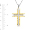 Diamond Accent Cross in Stainless Steel and Ion Plate