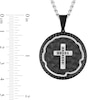 Thumbnail Image 4 of 0.05 CT. T.W. Black Diamond Oval Frame Cross Pendant in Stainless Steel and Black Ion Plate - 24”