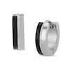 Thumbnail Image 1 of Huggie Hoop Earrings in Stainless Steel and Black Ion Plate