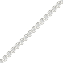 0.23 CT. T.W. Diamond &quot;S&quot; Link Bracelet in Sterling Silver - 7.25”