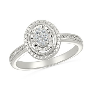 0.065 CT. T.W. Multi-Diamond Oval Frame Promise Ring in Sterling Silver