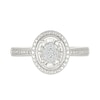 Thumbnail Image 1 of 0.065 CT. T.W. Multi-Diamond Oval Frame Promise Ring in Sterling Silver