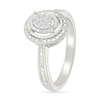 Thumbnail Image 2 of 0.065 CT. T.W. Multi-Diamond Oval Frame Promise Ring in Sterling Silver