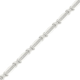 0.04 CT. T.W. Diamond X-Link Bracelet in Sterling Silver
