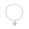 Thumbnail Image 0 of 0.065 CT. T.W. Diamond Heart Charm Bracelet in Sterling Silver - 7.5”