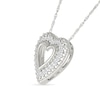 Thumbnail Image 1 of 0.145 CT. T.W. Diamond Heart Frame Necklace in Sterling Silver