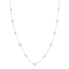 Vera Wang Love Collection Freshwater Cultured Pearl and White Topaz Alternating Station Necklace in Sterling Silver