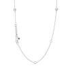 Vera Wang Love Collection Freshwater Cultured Pearl and White Topaz Alternating Station Necklace in Sterling Silver