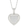 Thumbnail Image 0 of 0.18 CT. T.W. Multi-Diamond Domed Heart Frame Pendant in Sterling Silver