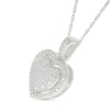 0.18 CT. T.W. Multi-Diamond Domed Heart Frame Pendant in Sterling Silver