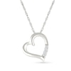 Thumbnail Image 0 of 0.04 CT. T.W. Diamond Tilted Twist Heart Pendant in Sterling Silver