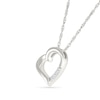 Thumbnail Image 1 of 0.04 CT. T.W. Diamond Tilted Twist Heart Pendant in Sterling Silver
