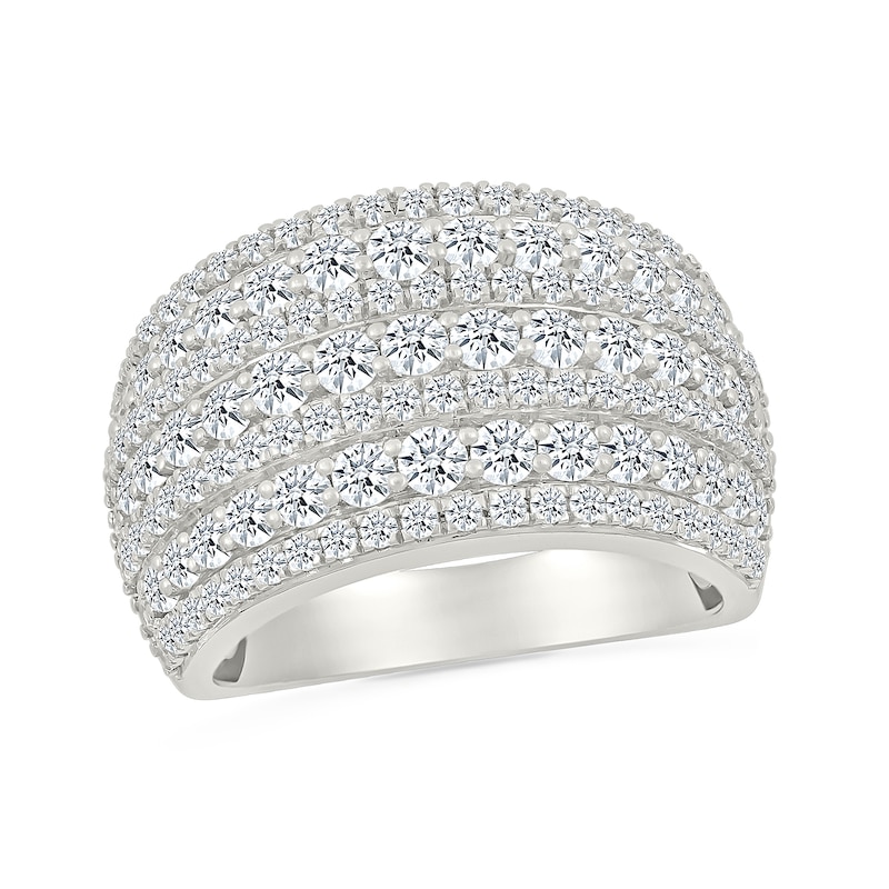 1.95 CT. T.W. Diamond Domed Multi-Row Ring in 10K White Gold