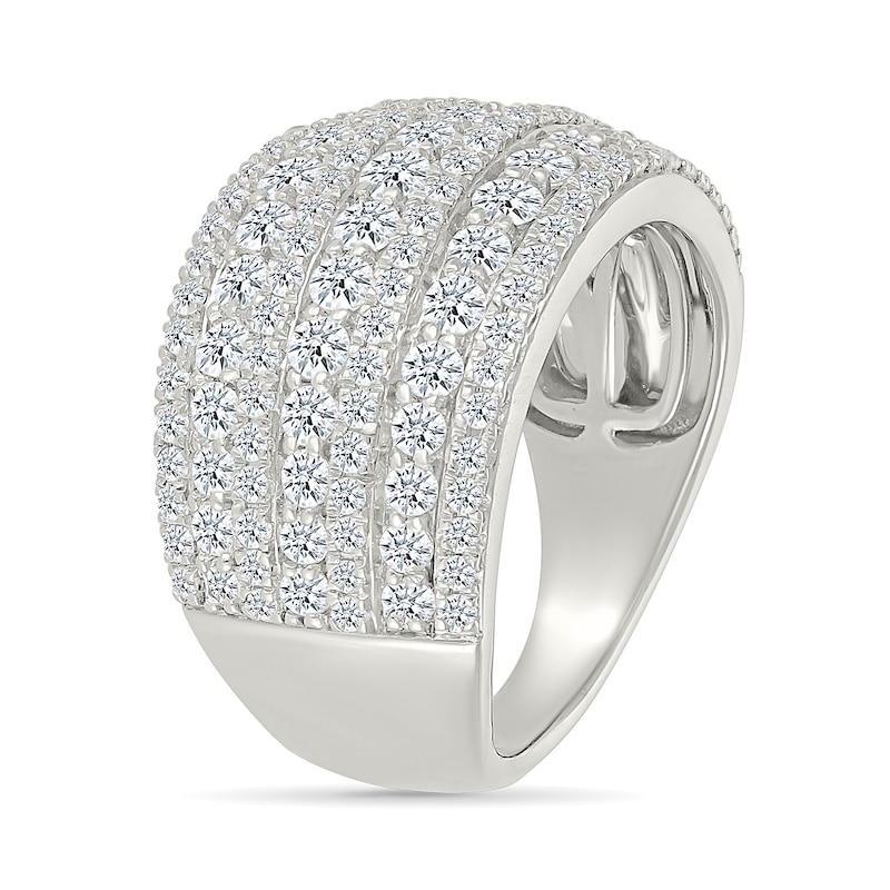 1.95 CT. T.W. Diamond Domed Multi-Row Ring in 10K White Gold