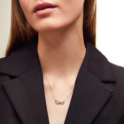 Vera Wang Love Collection Bow Necklace in Sterling Silver