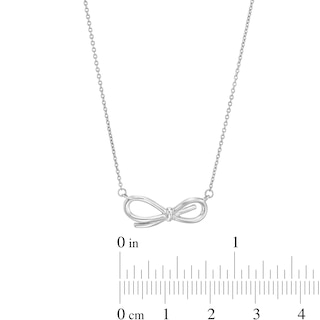 Vera Wang Love Collection Bow Necklace in Sterling Silver