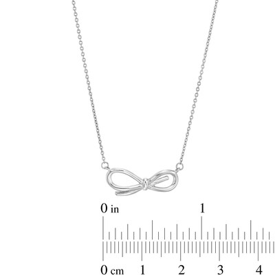 Vera Wang Love Collection Bow Necklace in Sterling Silver