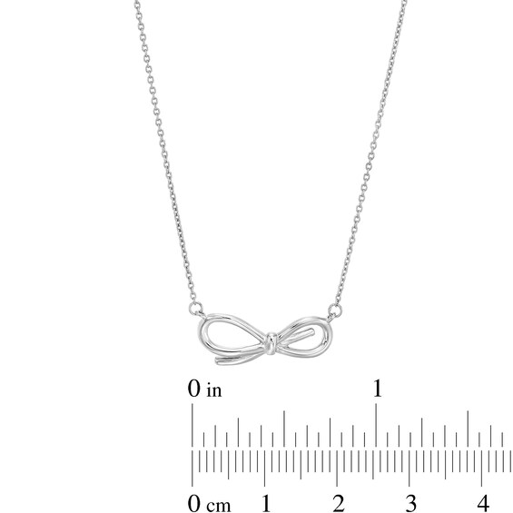 Vera Wang Love Collection Bow Necklace in Sterling Silver