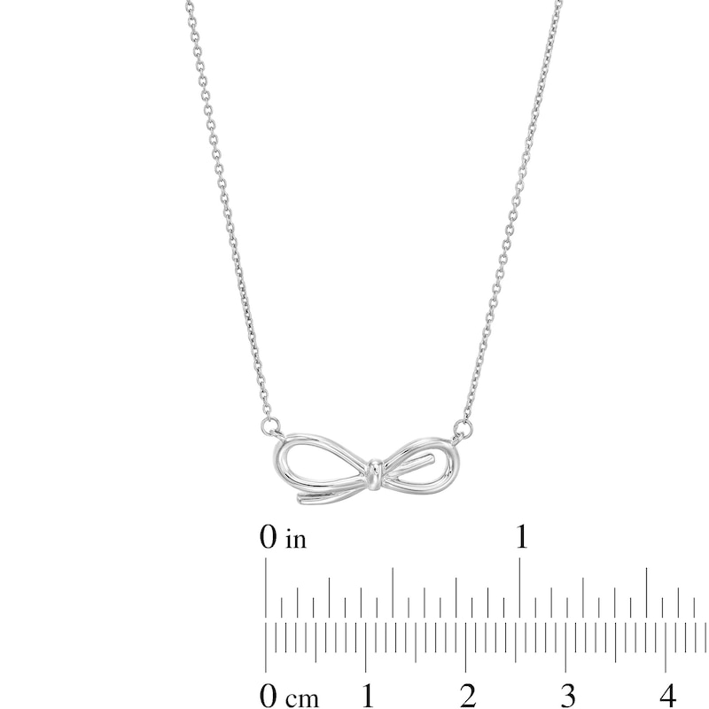 Vera Wang Love Collection Bow Necklace in Sterling Silver