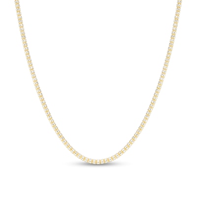 3.14mm Diamond-Cut Ice Chain Necklace in Solid 14K Two-Tone Gold