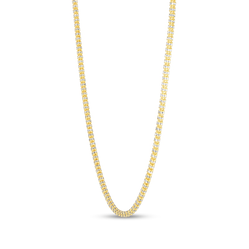 3.14mm Diamond-Cut Ice Chain Necklace in Solid 14K Two-Tone Gold