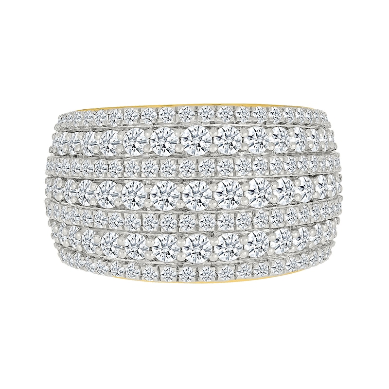 Main Image 2 of 1.95 CT. T.W. Diamond Domed Multi-Row Ring in 10K Gold