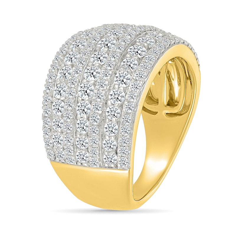 Main Image 3 of 1.95 CT. T.W. Diamond Domed Multi-Row Ring in 10K Gold