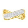 Thumbnail Image 1 of 0.45 CT. T.W. Diamond Multi-Row Crossover Ring in 10K Gold