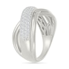 Thumbnail Image 2 of 0.45 CT. T.W. Diamond Multi-Row Crossover Ring in 10K White Gold