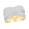 1.95 CT. T.W. Diamond Multi-Row Crossover Ring in 10K Gold