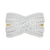 1.95 CT. T.W. Diamond Multi-Row Crossover Ring in 10K Gold