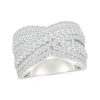 Thumbnail Image 0 of 1.95 CT. T.W. Diamond Multi-Row Crossover Ring in 10K White Gold