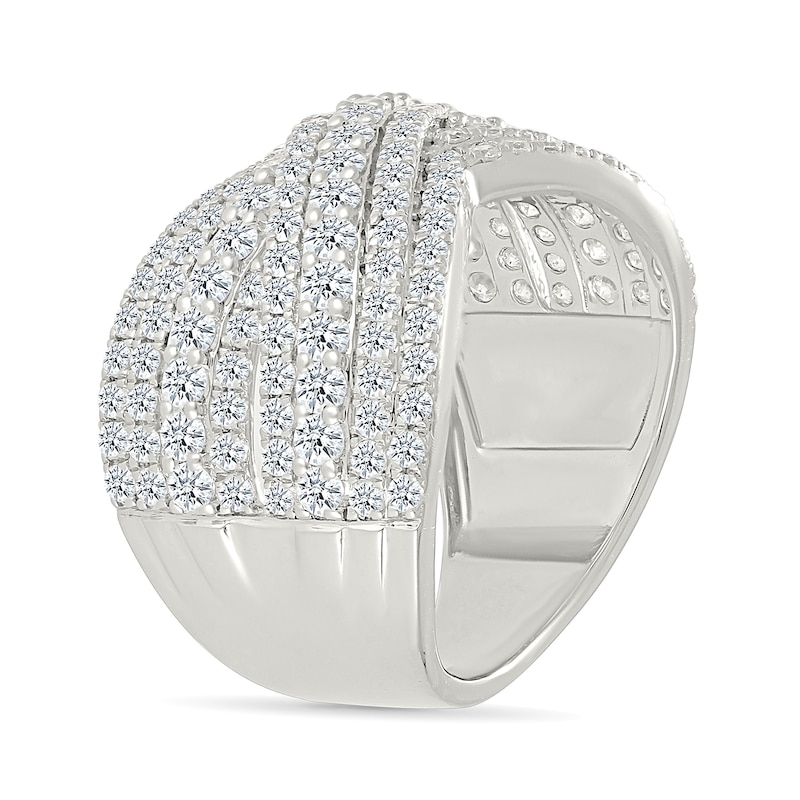 1.95 CT. T.W. Diamond Multi-Row Crossover Ring in 10K White Gold