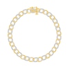 Thumbnail Image 1 of 0.45 CT. T.W. Diamond Oval Link Alternating Bracelet in 10K Two-Tone Gold - 7.25”