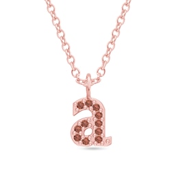 Gemstone Lowercase Initial Pendant (1 Stone and Initial)