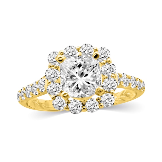 0.95 CT. T.W. Diamond Cushion-Shaped Frame Semi Mount in 14K Gold