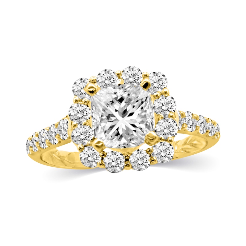 Main Image 1 of 0.95 CT. T.W. Diamond Cushion-Shaped Frame Semi Mount in 14K Gold