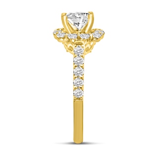 0.95 CT. T.W. Diamond Cushion-Shaped Frame Semi Mount in 14K Gold