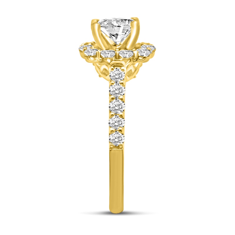 Main Image 2 of 0.95 CT. T.W. Diamond Cushion-Shaped Frame Semi Mount in 14K Gold