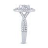 1.23 CT. T.W. Oval-Shaped Multi-Diamond Double Frame Twist Shank Engagement Ring in 14K White Gold