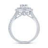 Thumbnail Image 2 of 1.23 CT. T.W. Oval-Shaped Multi-Diamond Double Frame Twist Shank Engagement Ring in 14K White Gold