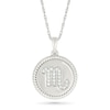 Thumbnail Image 0 of 0.085 CT. T.W. Diamond Scorpio Zodiac Sign Rope-Textured Frame Disc Pendant in Sterling Silver