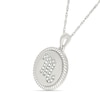 0.085 CT. T.W. Diamond Scorpio Zodiac Sign Rope-Textured Frame Disc Pendant in Sterling Silver