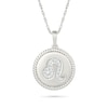 Thumbnail Image 0 of 0.085 CT. T.W. Diamond Leo Zodiac Sign Rope-Textured Frame Disc Pendant in Sterling Silver