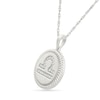 Thumbnail Image 1 of 0.085 CT. T.W. Diamond Libra Zodiac Sign Rope-Textured Frame Disc Pendant in Sterling Silver