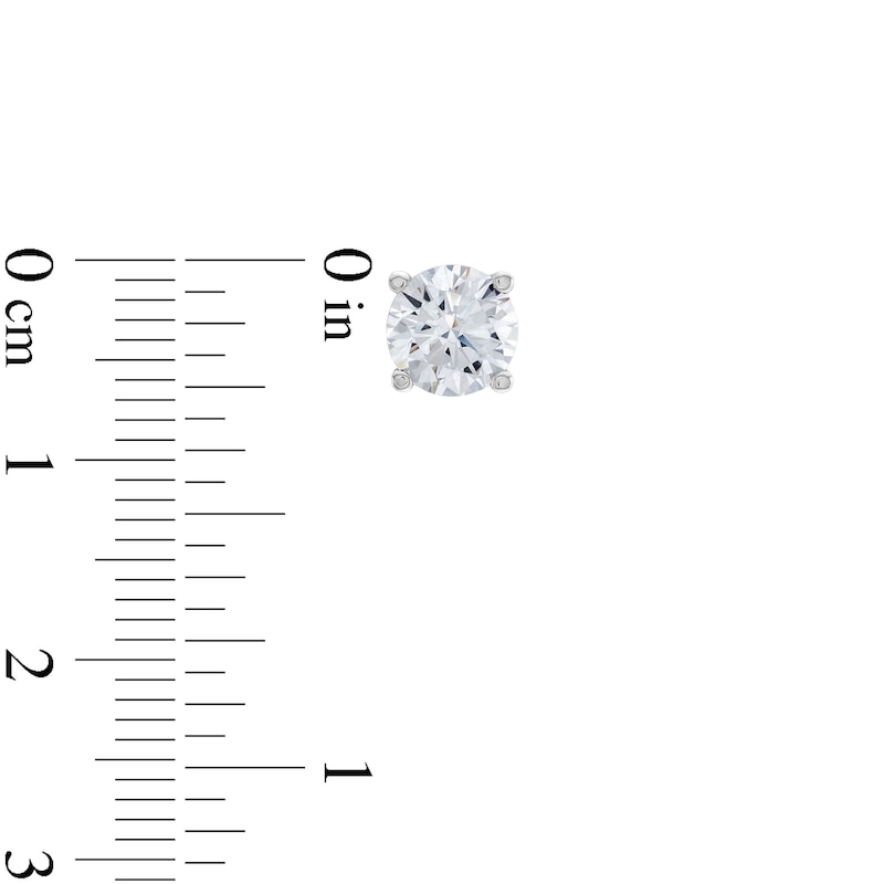 2.00 CT. T.W. Certified Lab-Created Diamond Solitaire Stud Earrings in 14K White Gold (F/SI2)